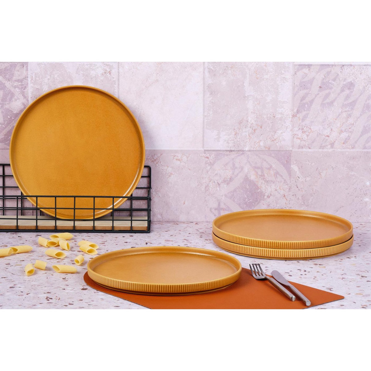 BJORN Assiette SCANDI Ø27,5cm - 4 pièces - Ocre