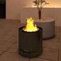 Voir la diapositive 4 : OUTSUNNY Brasero extérieur Ø45 cm design - bac à cendres intégré, tisonnier - acier noir