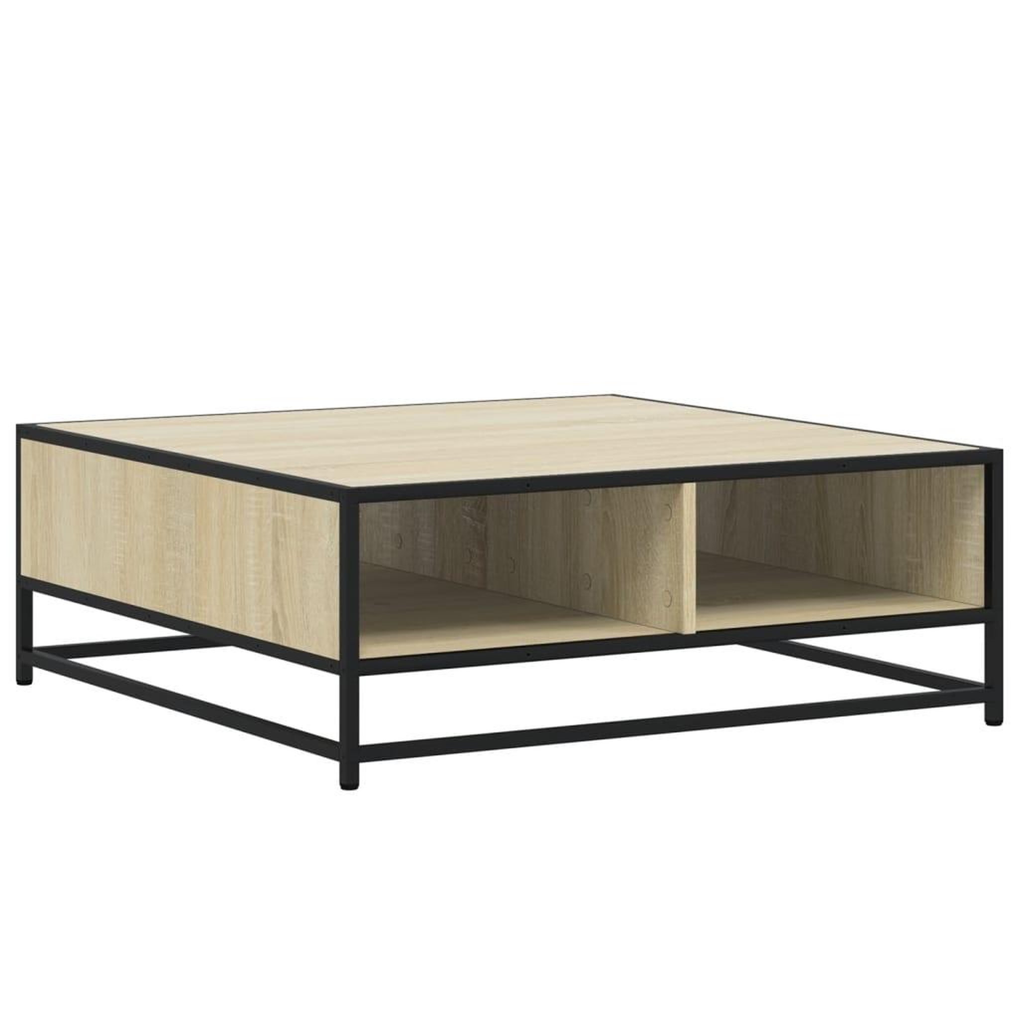 Voir la diapositive 2 : VIDAXL Table basse chene sonoma 80x80x30 cm bois d'ingenierie et metal