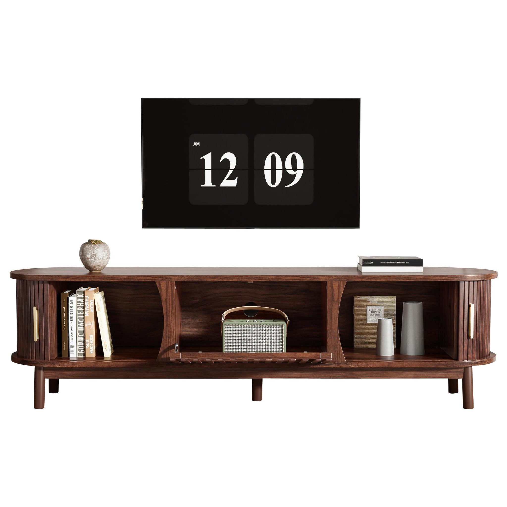 MERAX Meuble tv marron 165cm mdf