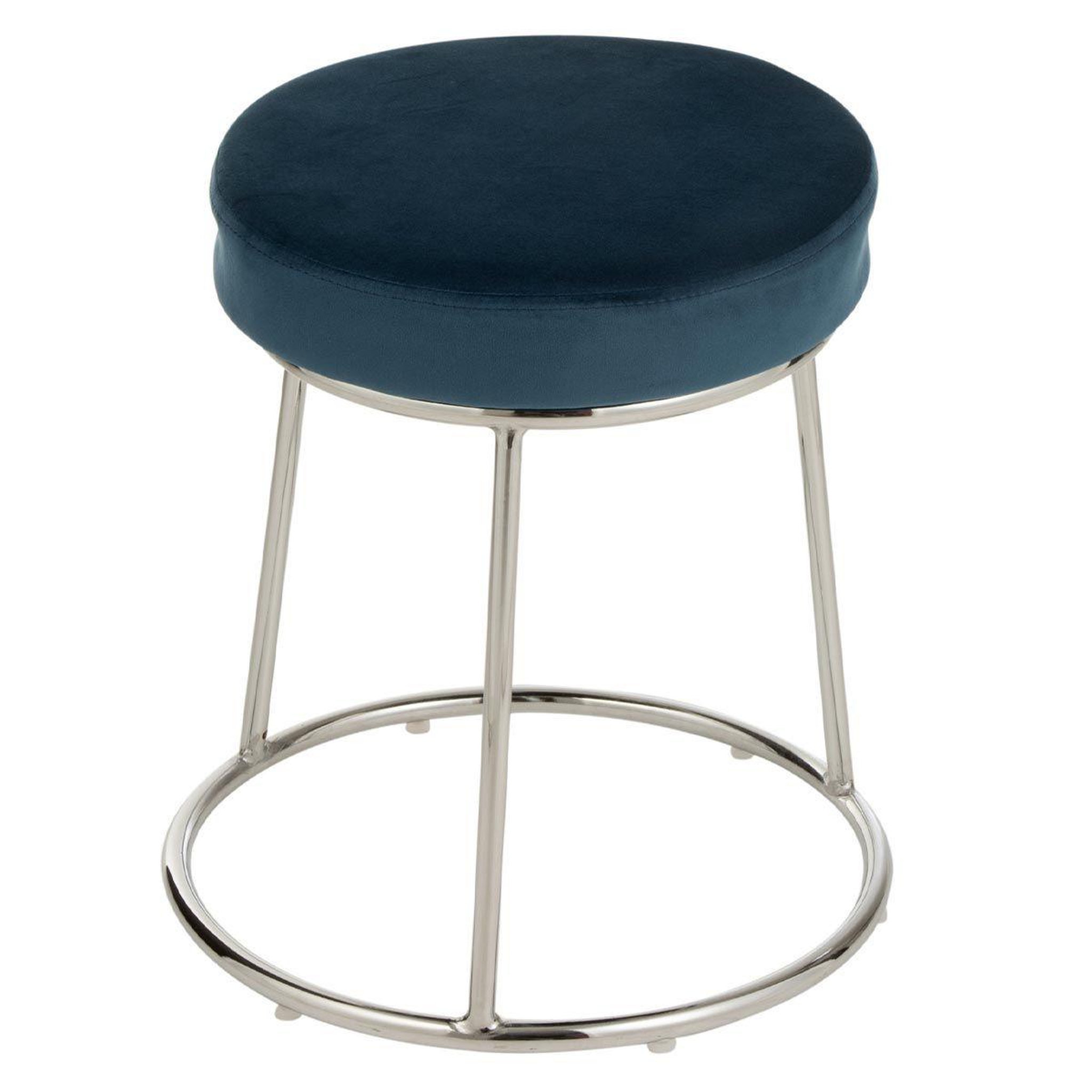 Voir la diapositive 2 : J-LINE Galette de chaise ronde  assise  34cm bleu