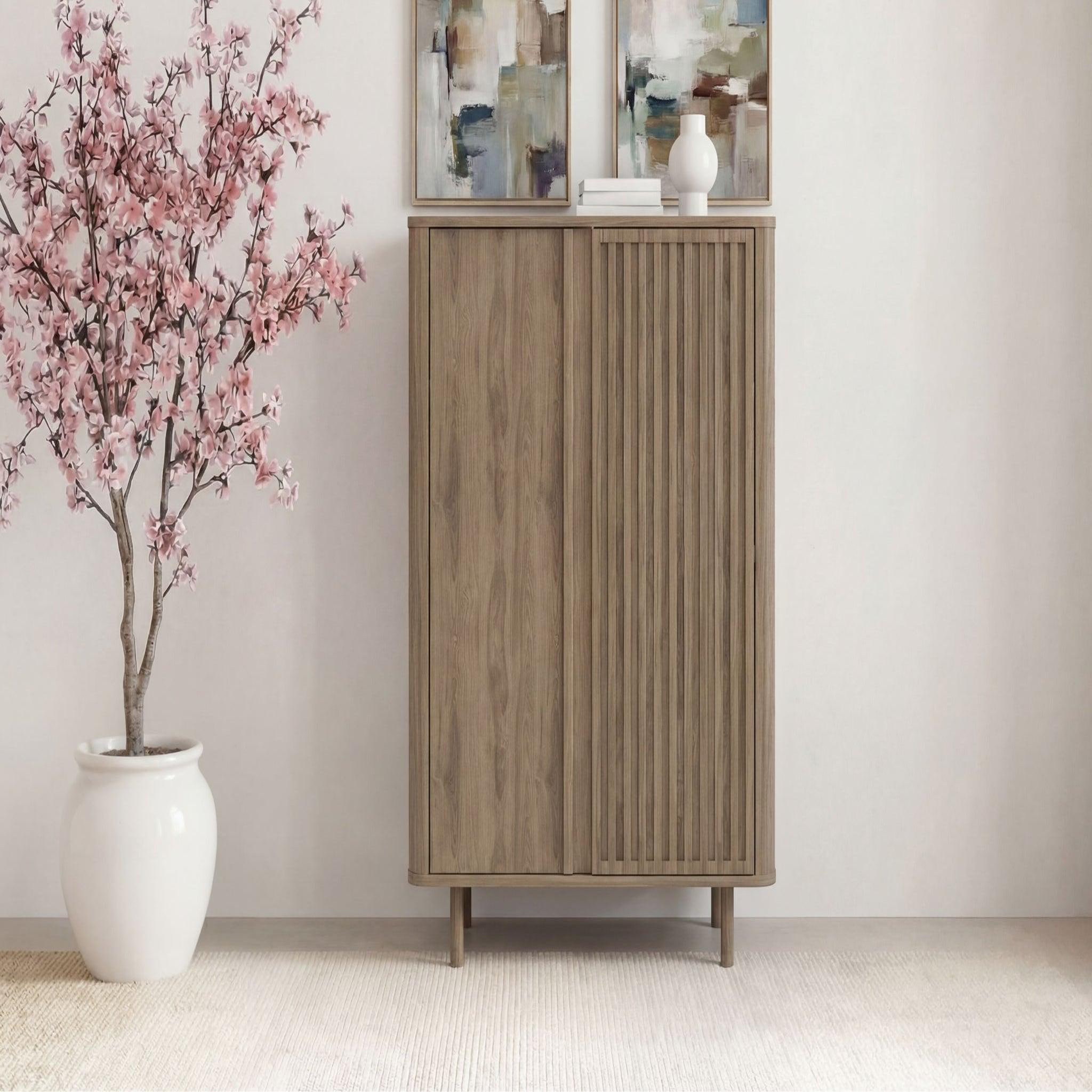 Voir la diapositive 2 : CASANOVA PARIS BLOOM - Commode 2 tiroirs 86cm en mélamine - Chêne clair