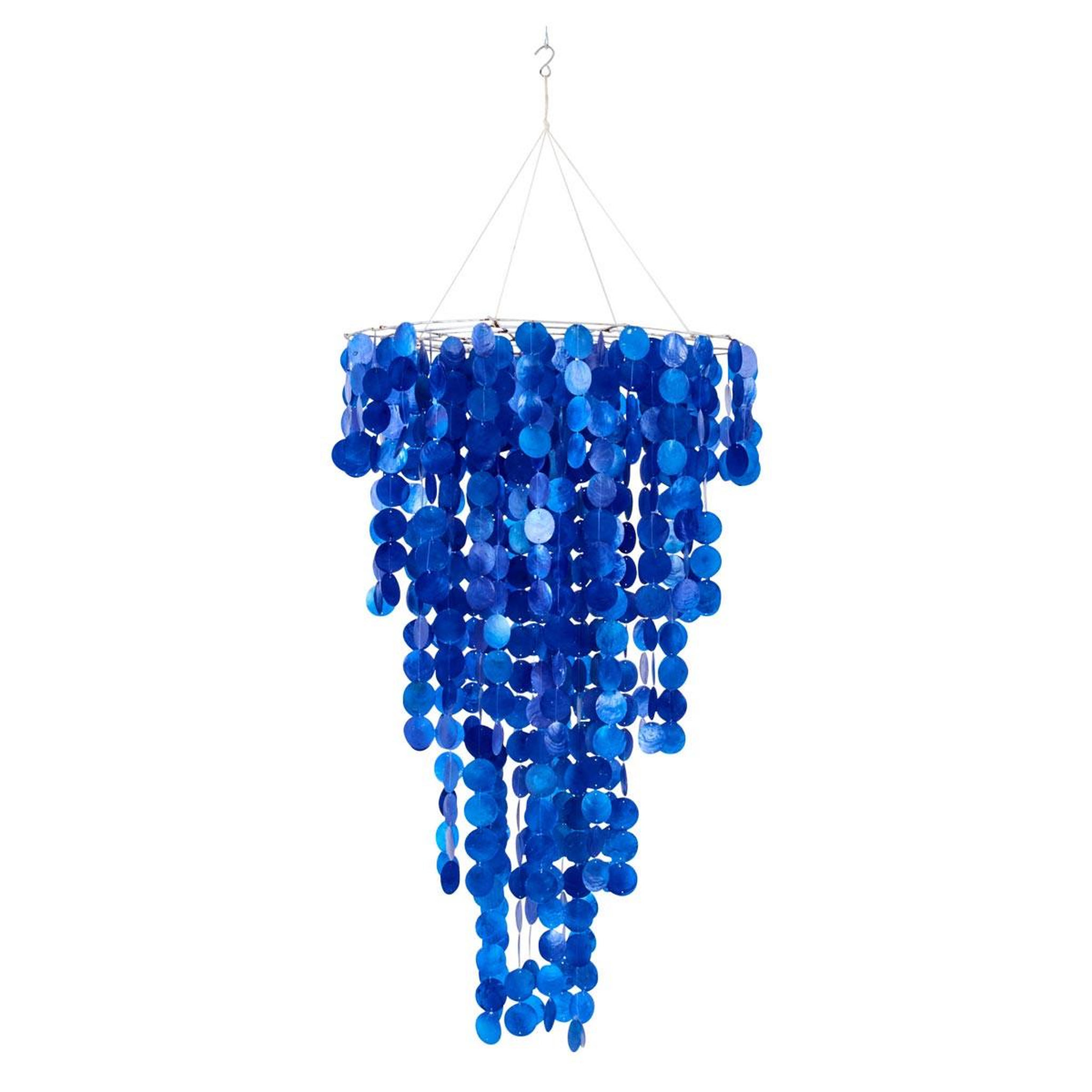 J-LINE Suspension déco en capiz  betsy  100cm bleu