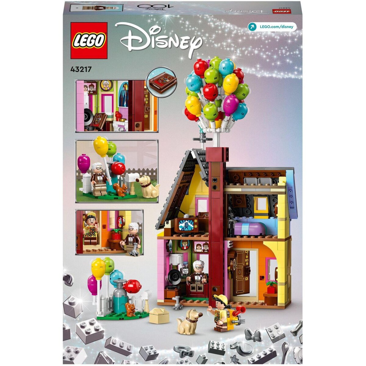 LEGO Disney 43217 -  La Maison de « Là-Haut », Jouet avec Ballons, Figurines Carl, Russell et Doug, Maquette Collection, 100ème Anniversaire Disney, Idée Cadeau Iconique