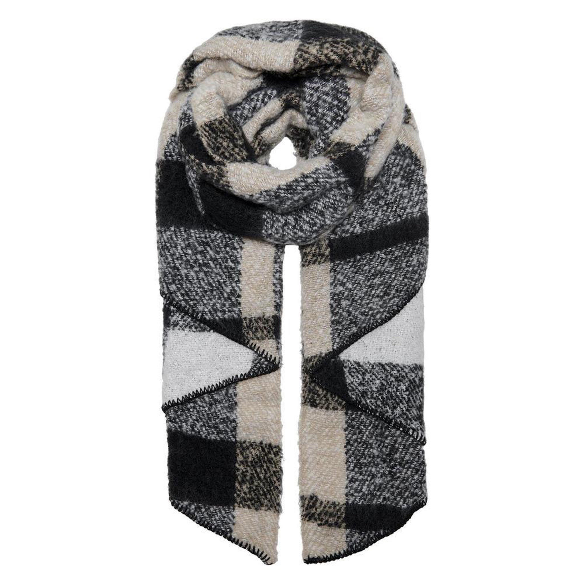 Only Écharpe e/Gris à Motifs Femme Only Lima. Coloris disponibles : Noir