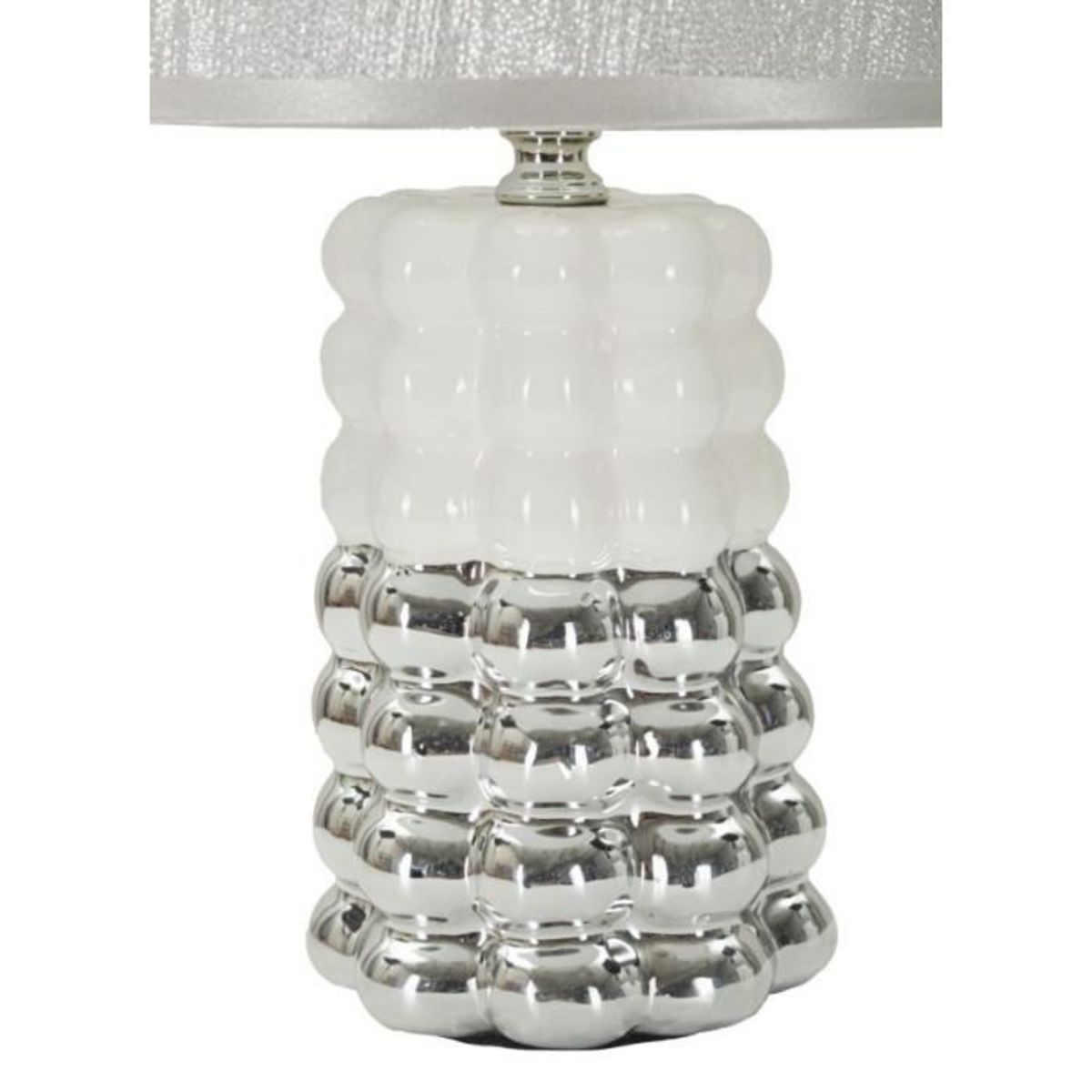 Paris Prix Lampe à Poser en Céramique  Lace  33cm Argent & Blanc