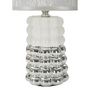 Voir la diapositive 2 : Paris Prix Lampe à Poser en Céramique  Lace  33cm Argent & Blanc