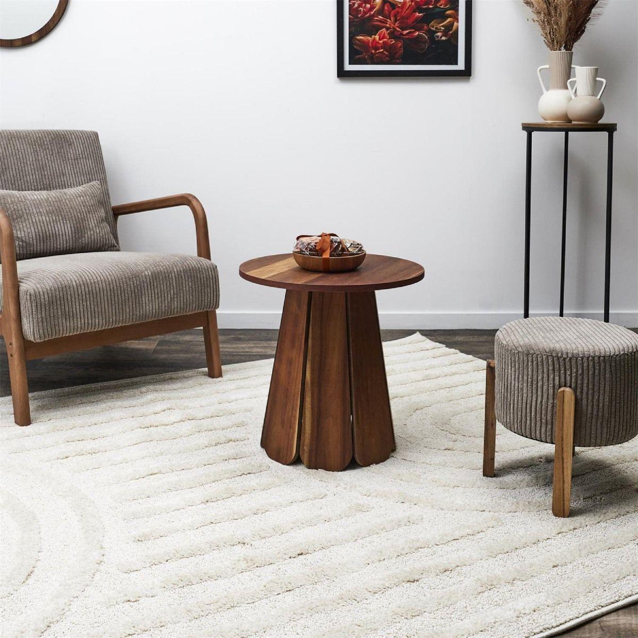 Voir la diapositive 4 : The Home Deco Factory Table d'Appoint Design  Will  45cm Marron