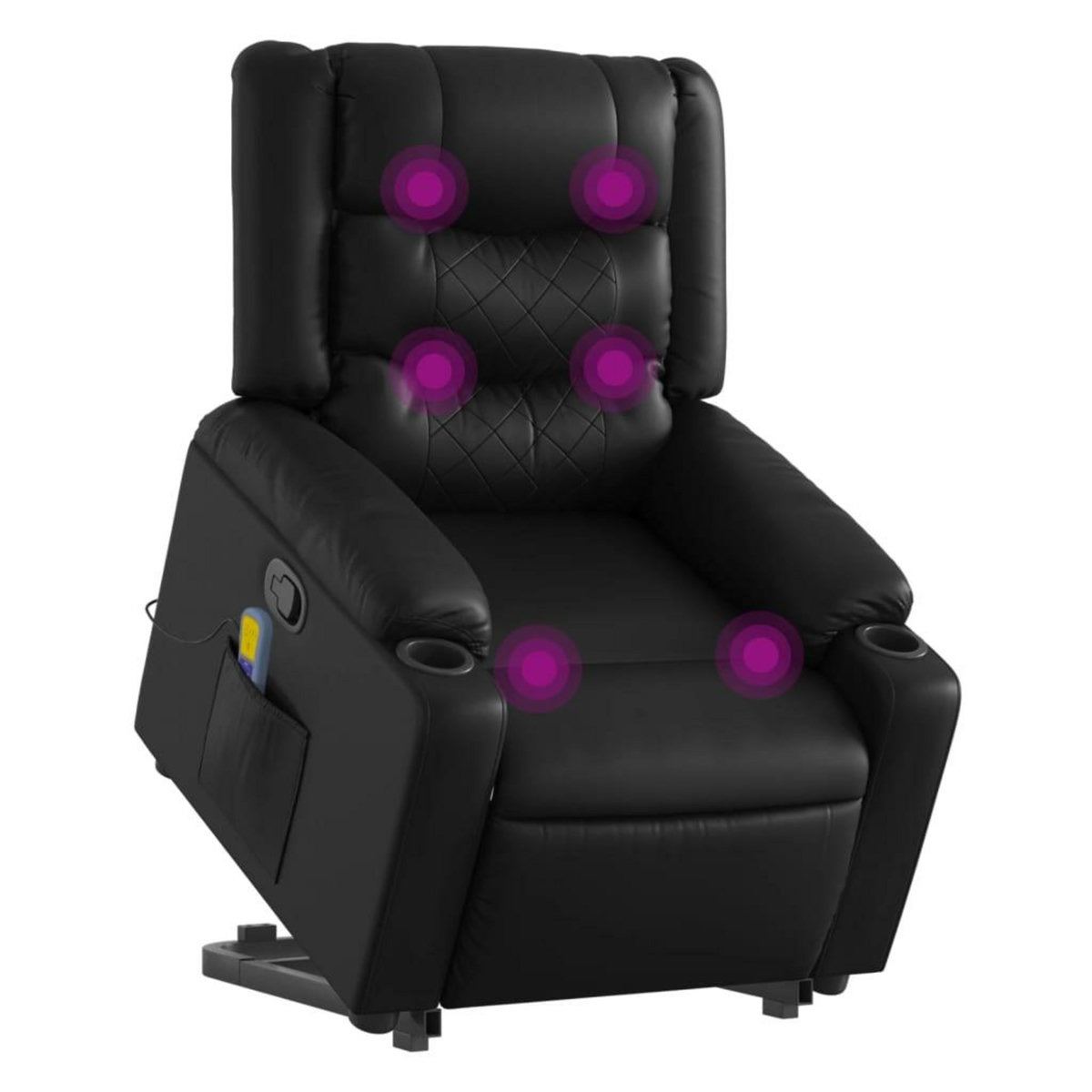 VIDAXL Fauteuil inclinable de massage Noir Similicuir
