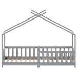 MERAX Lit cabane enfant 90x200cm. Coloris disponibles : Gris, Blanc