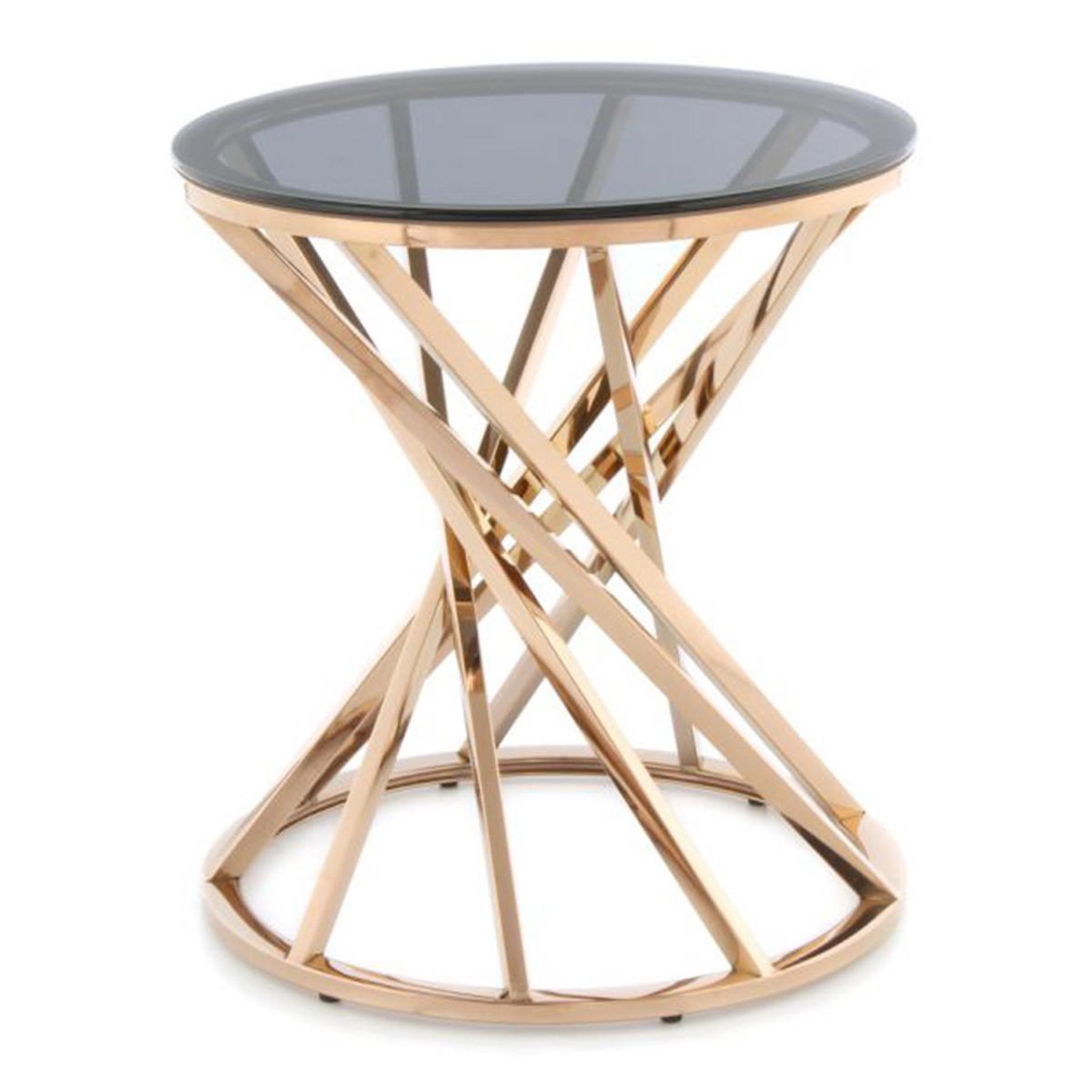 Voir la diapositive 1 : Paris Prix Table d'appoint design  wesley  42cm gris & or rose