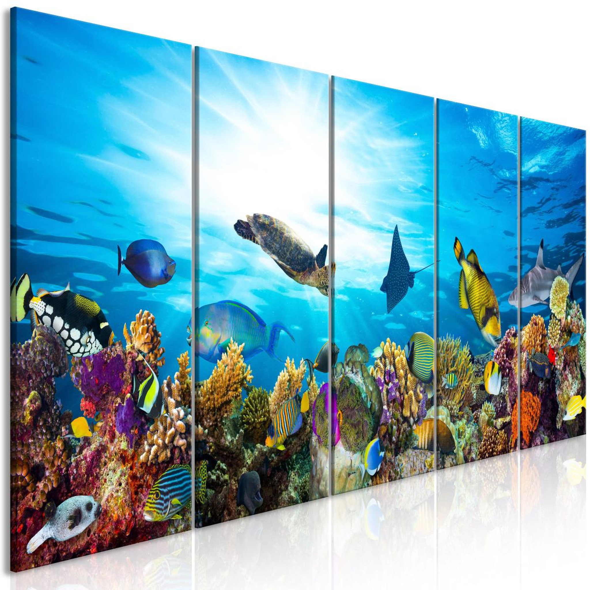 Paris Prix Tableau imprimé  coral reef 5 panneaux narrow  90x225cm