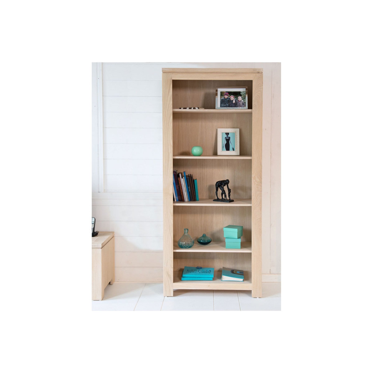 HELLIN Bibliothèque moderne en chêne blanchi - BOSTON