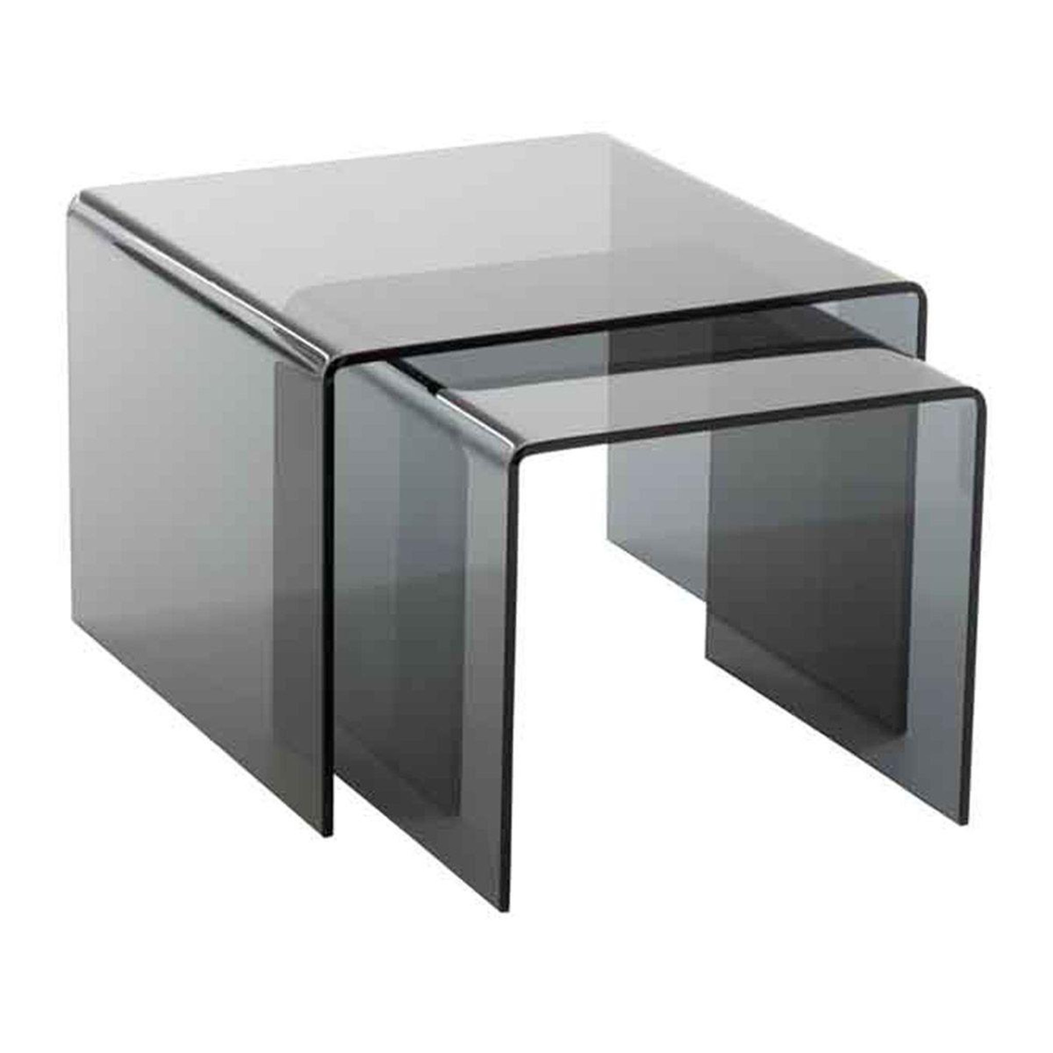 Voir la diapositive 3 : J-LINE Lot de 2 tables gigognes  magda  65cm noir