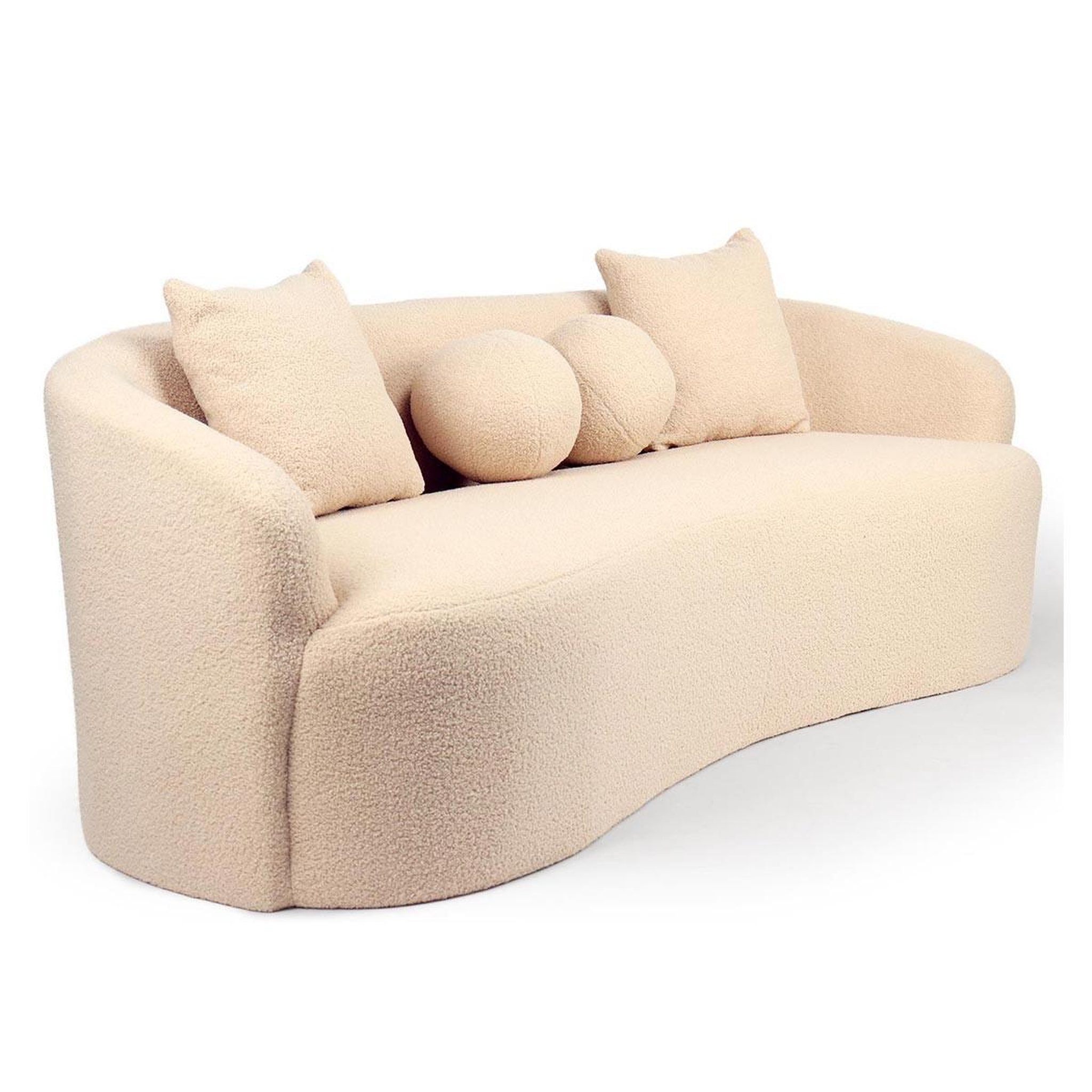 Paris Prix Canapé 4 places en tissu bouclette  brett  215cm beige