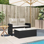 Voir la diapositive 3 : VIDAXL Banc inclinable de jardin avec coussins noir resine tressee