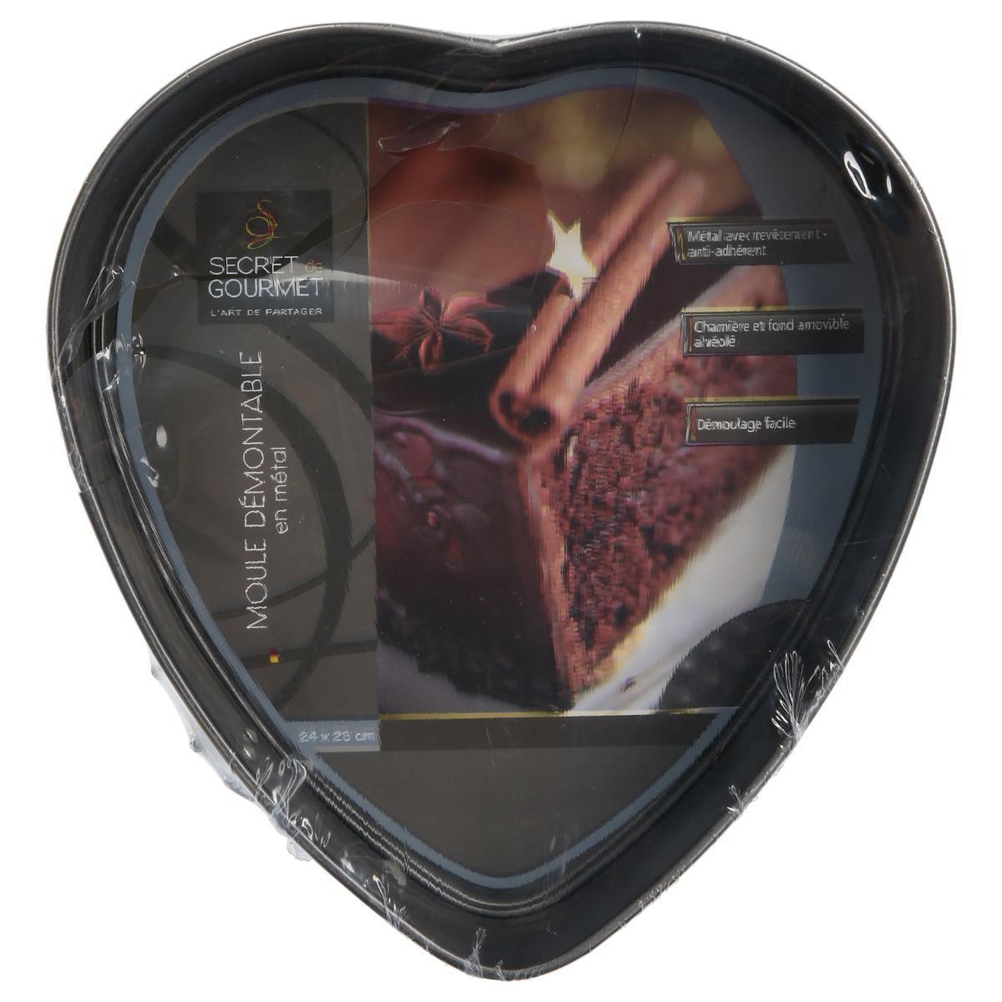 Voir la diapositive 6 : FIVE Moule à cake cœur démontable  best  24cm noir