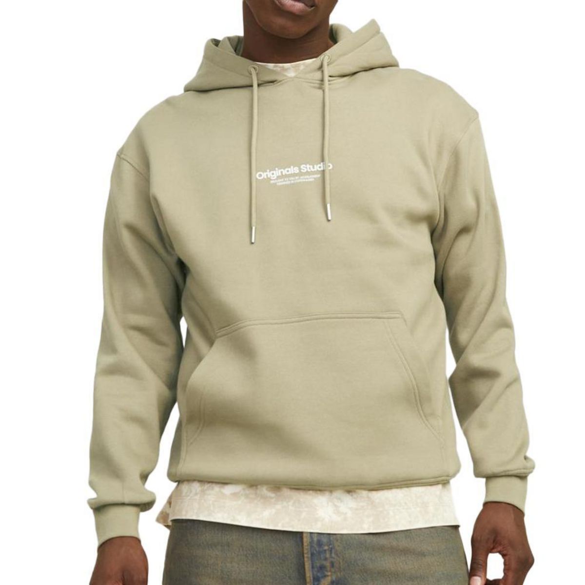 Jack & Jones Sweat Kaki/Blanc Homme Jack & Jones Bro