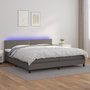 Voir la diapositive 1 : VIDAXL Sommier a lattes de lit avec matelas et LED Gris 200x200 cm