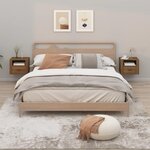 VIDAXL Tables de chevet murales 2 pcs Chene marron 50x36x40 cm