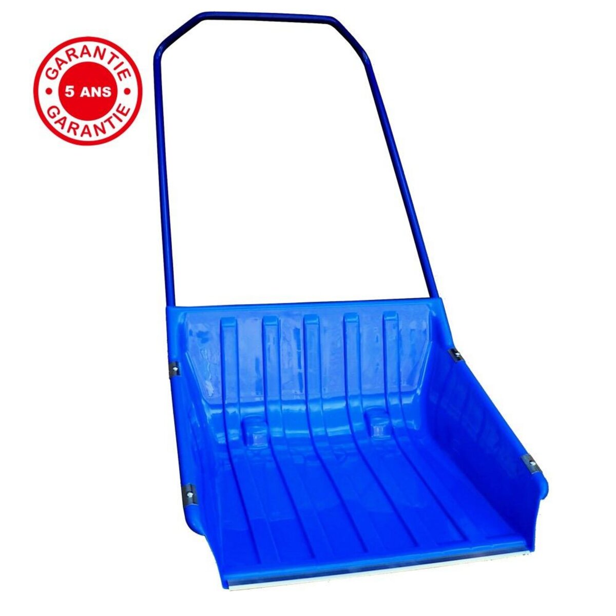 OUTILS PERRIN Traineau à neige polypropylène 640 x 700 avec roulettes, manche ergo, pour le déneigement