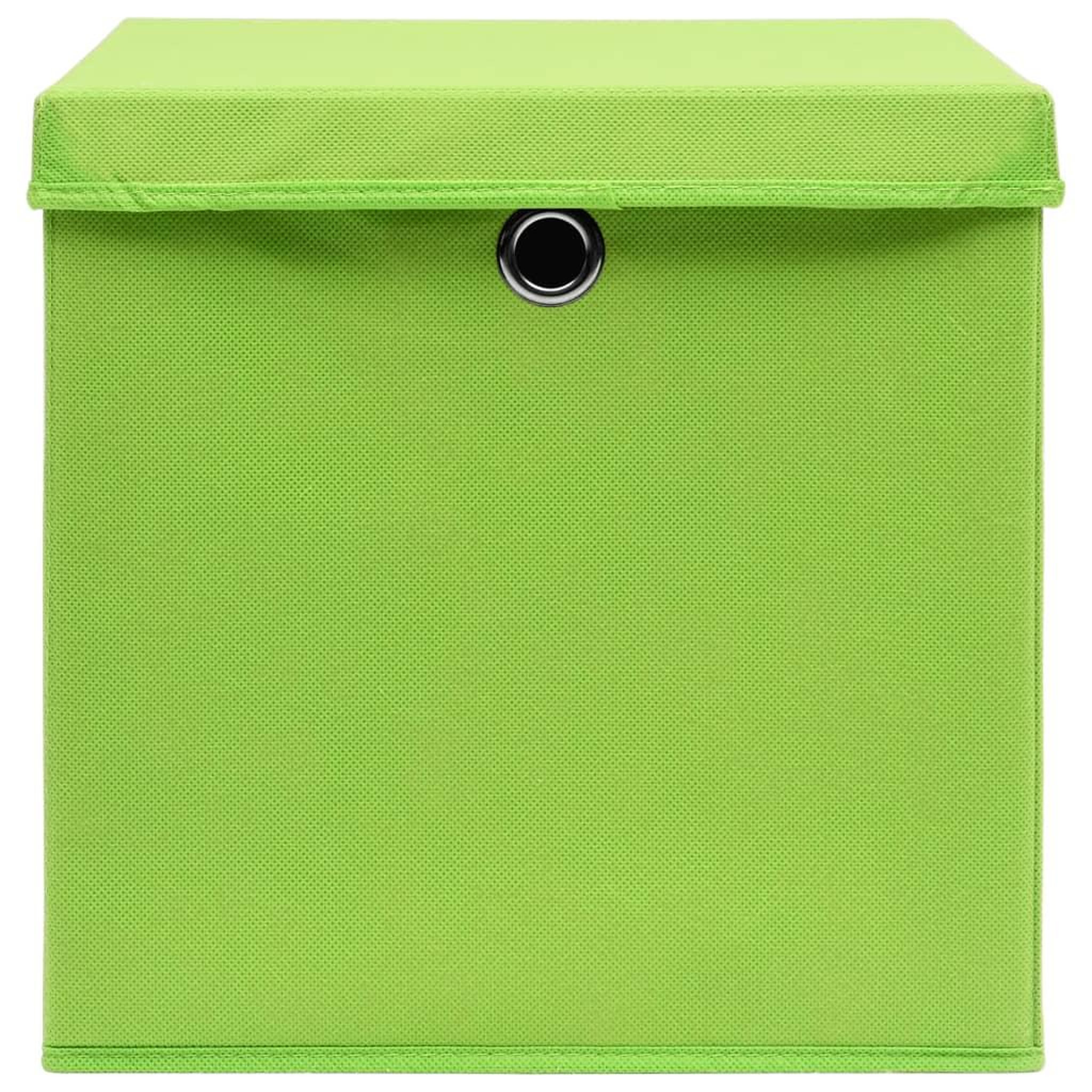 Voir la diapositive 4 : VIDAXL Boîtes de rangement avec couvercles 4 pcs 28x28x28 cm Vert