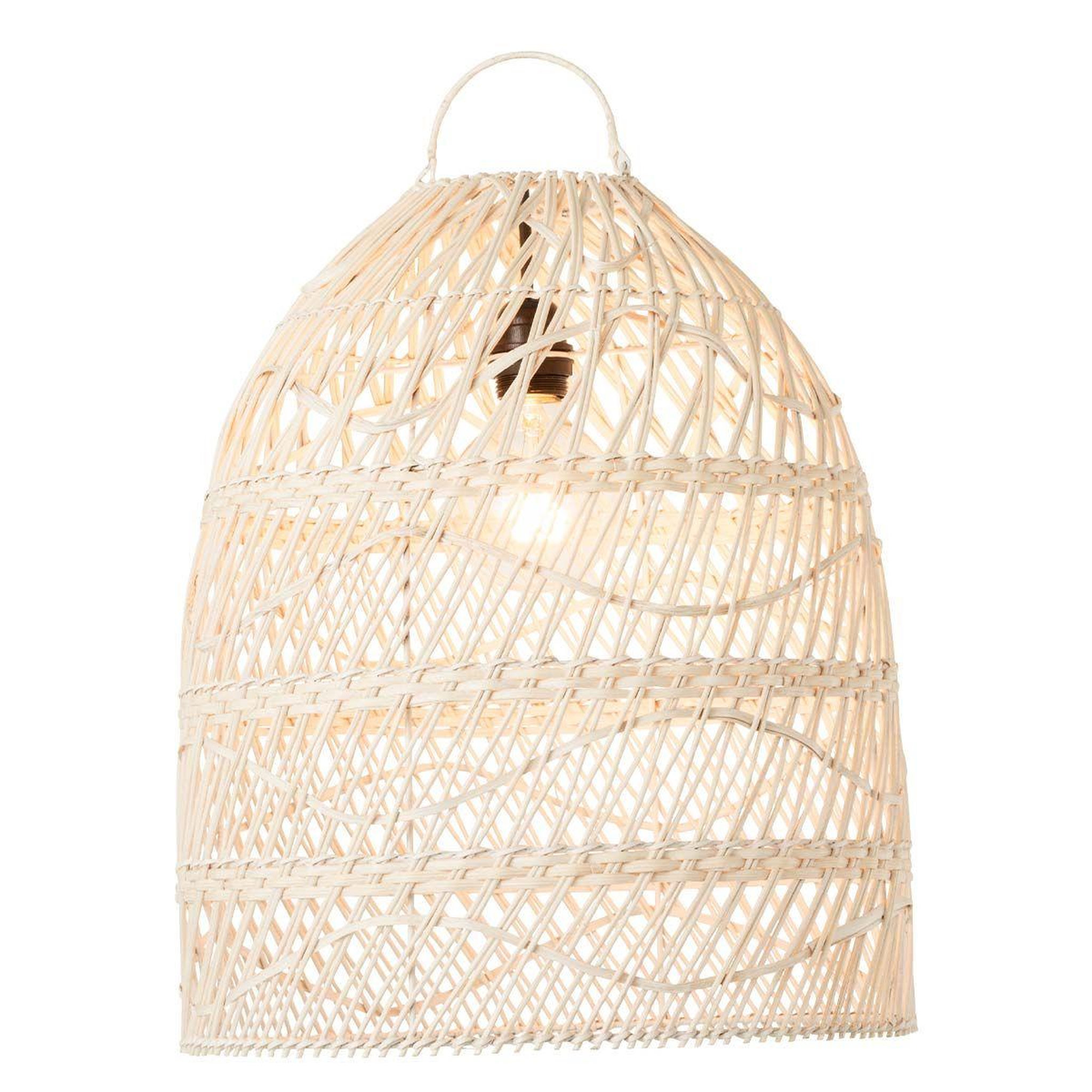 Voir la diapositive 2 : J-LINE Abat-jour en rotin  vague  50cm blanc