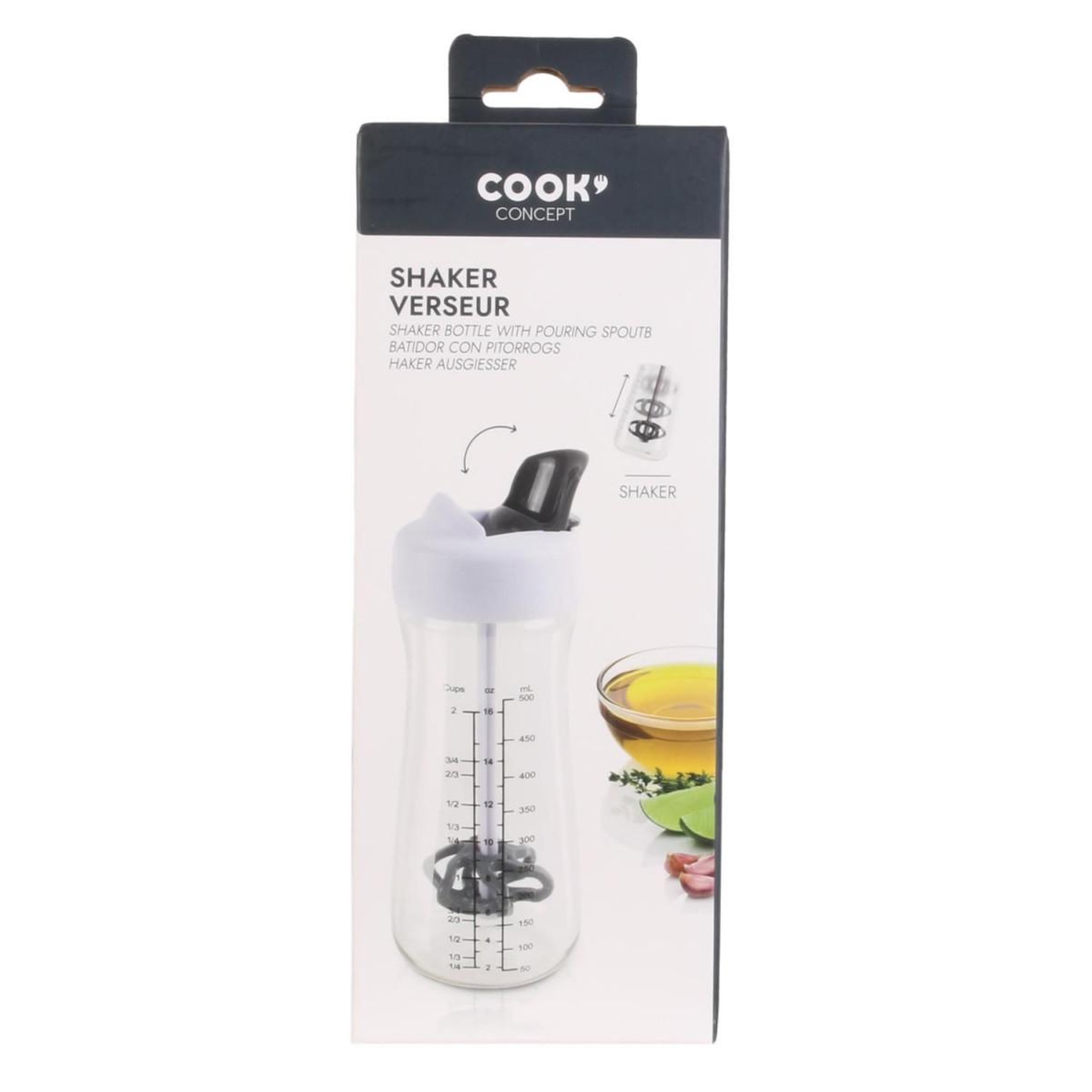 Voir la diapositive 6 : COOK CONCEPT Shaker bec verseur  2 en 1  500ml transparent