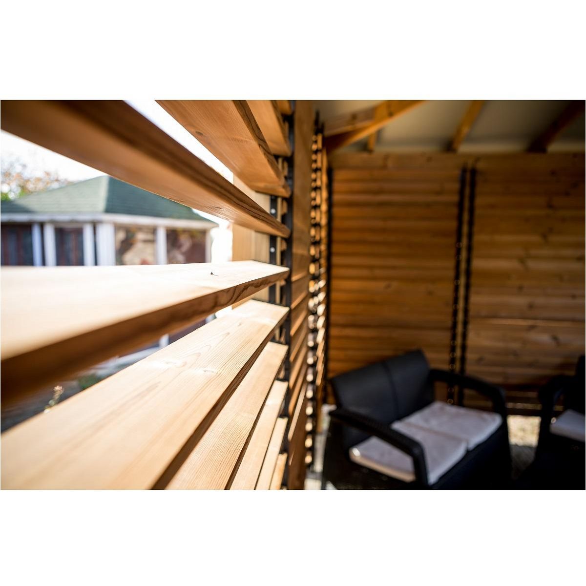 Habrita Abri de piscine en bois massif BLUETERM - 14,36 m2 - THB 3535.CCVV