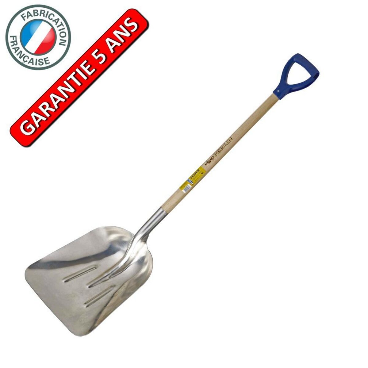 OUTILS PERRIN Pelle à neige extra creuse alu emmanchée poignée , pour le déneigement et l'agricole