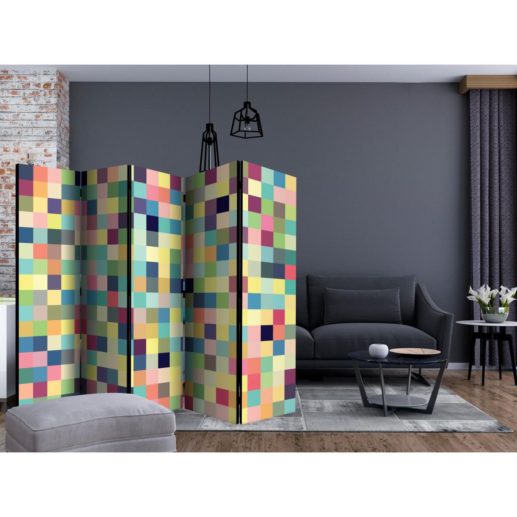 Voir la diapositive 2 : Paris Prix Paravent 5 volets  millions of colors  172x225cm