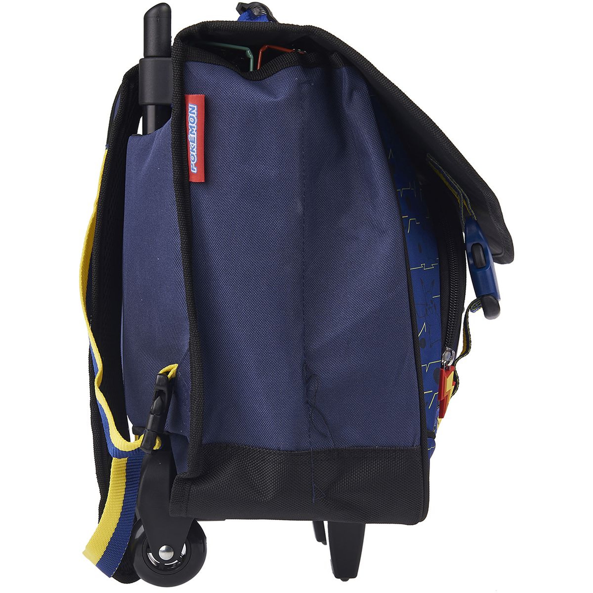 Voir la diapositive 3 : NINTENDO Cartable à roulettes 41 cm CM1/CM2 bleu et jaune Pokemon