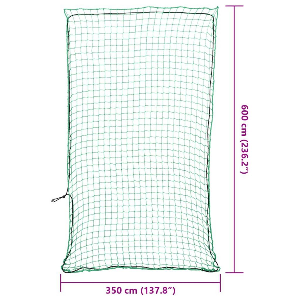 VIDAXL Filet pour remorque avec corde elastique vert 6x3,5 m PP