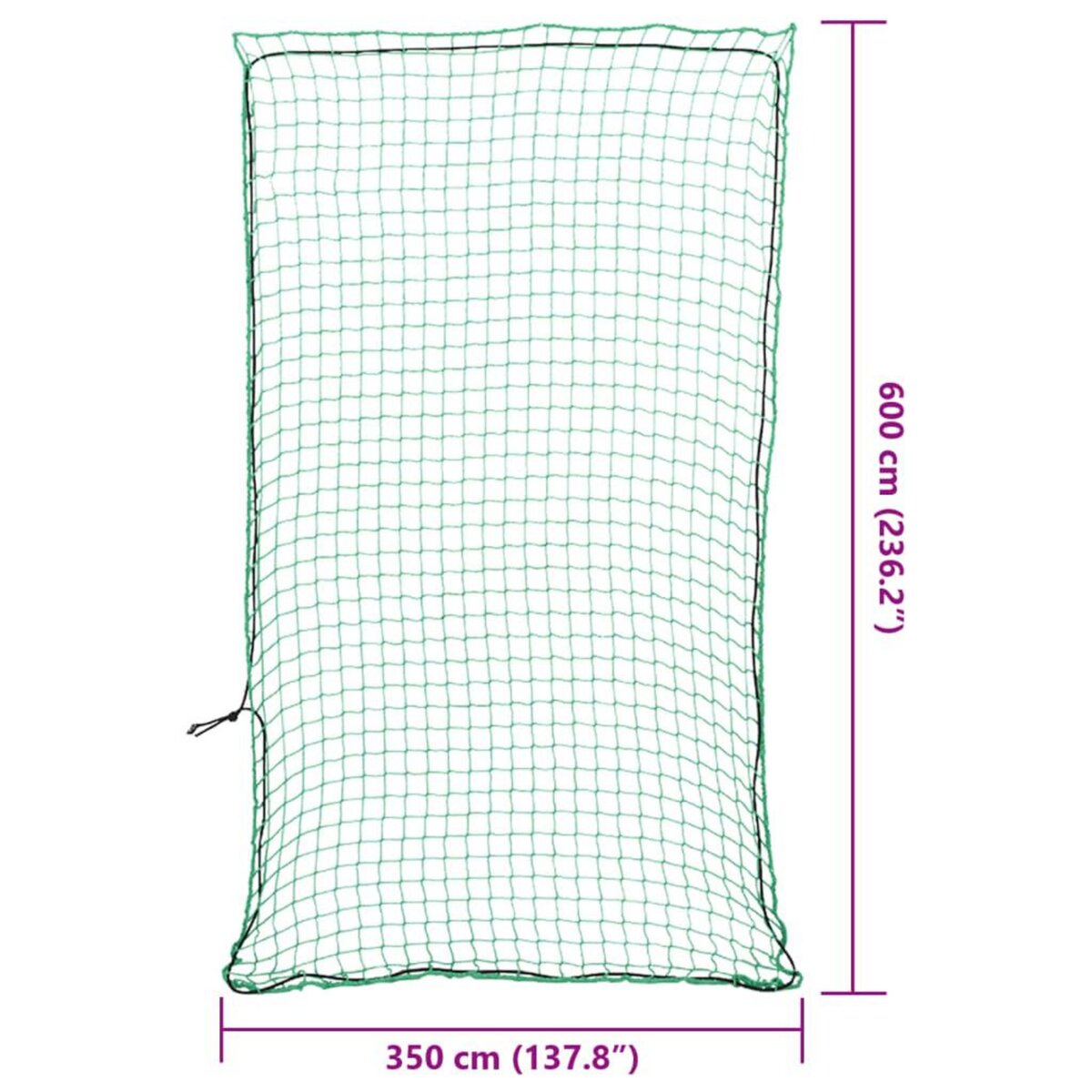 VIDAXL Filet pour remorque avec corde elastique vert 6x3,5 m PP