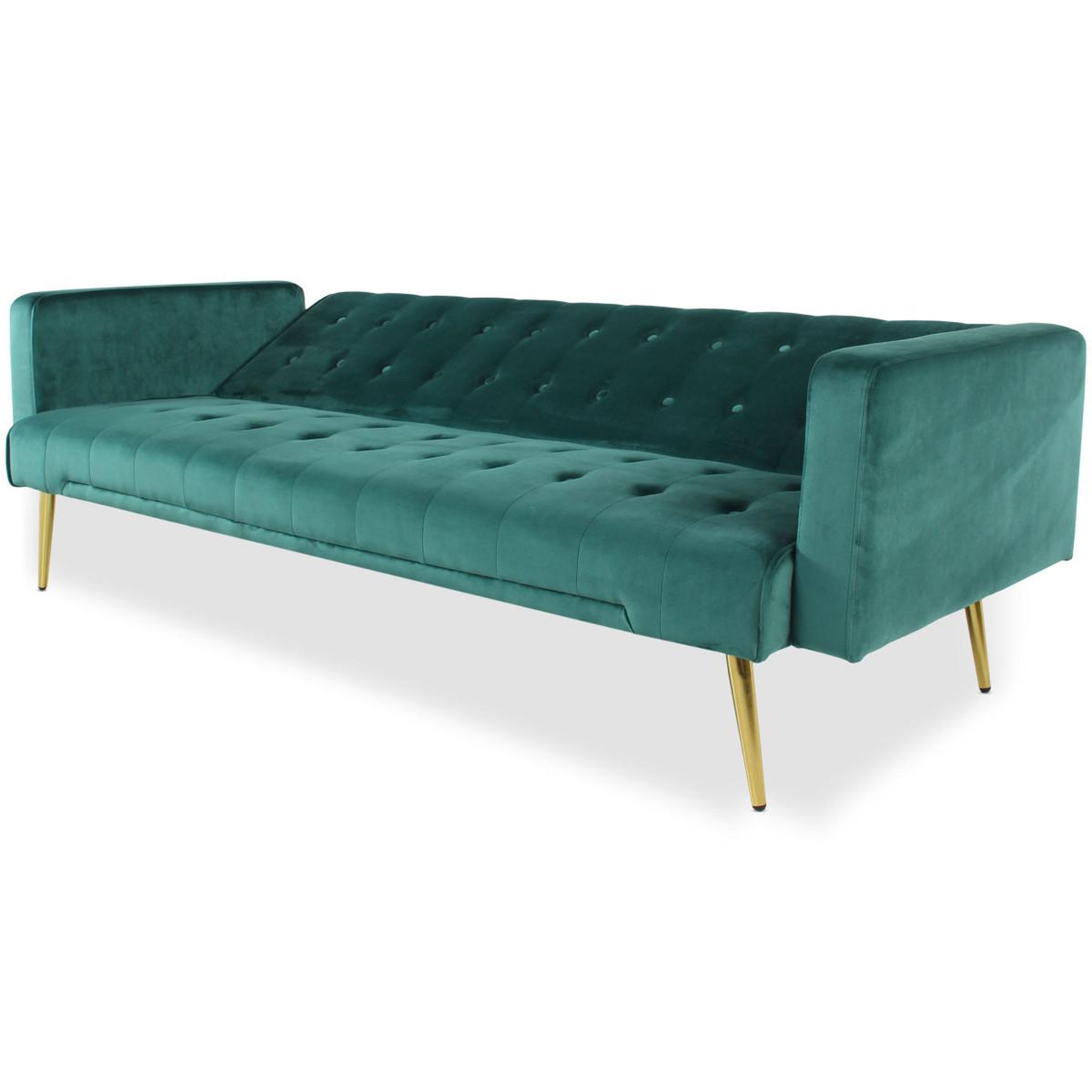 Voir la diapositive 4 : Paris Prix Canapé convertible velours  tybio  191cm vert