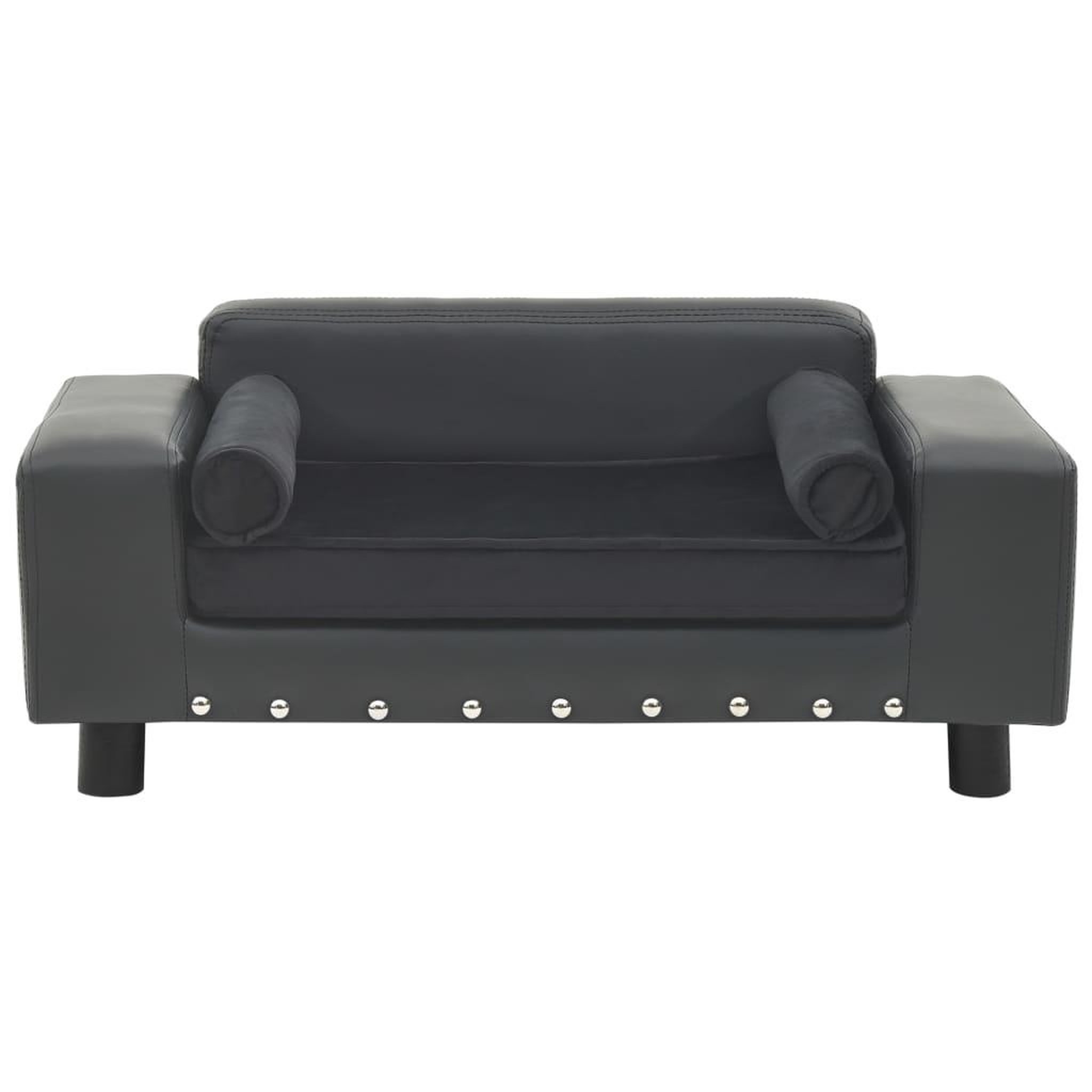 Voir la diapositive 2 : VIDAXL Canape pour chien Gris fonce 81x43x31 cm Peluche et similicuir