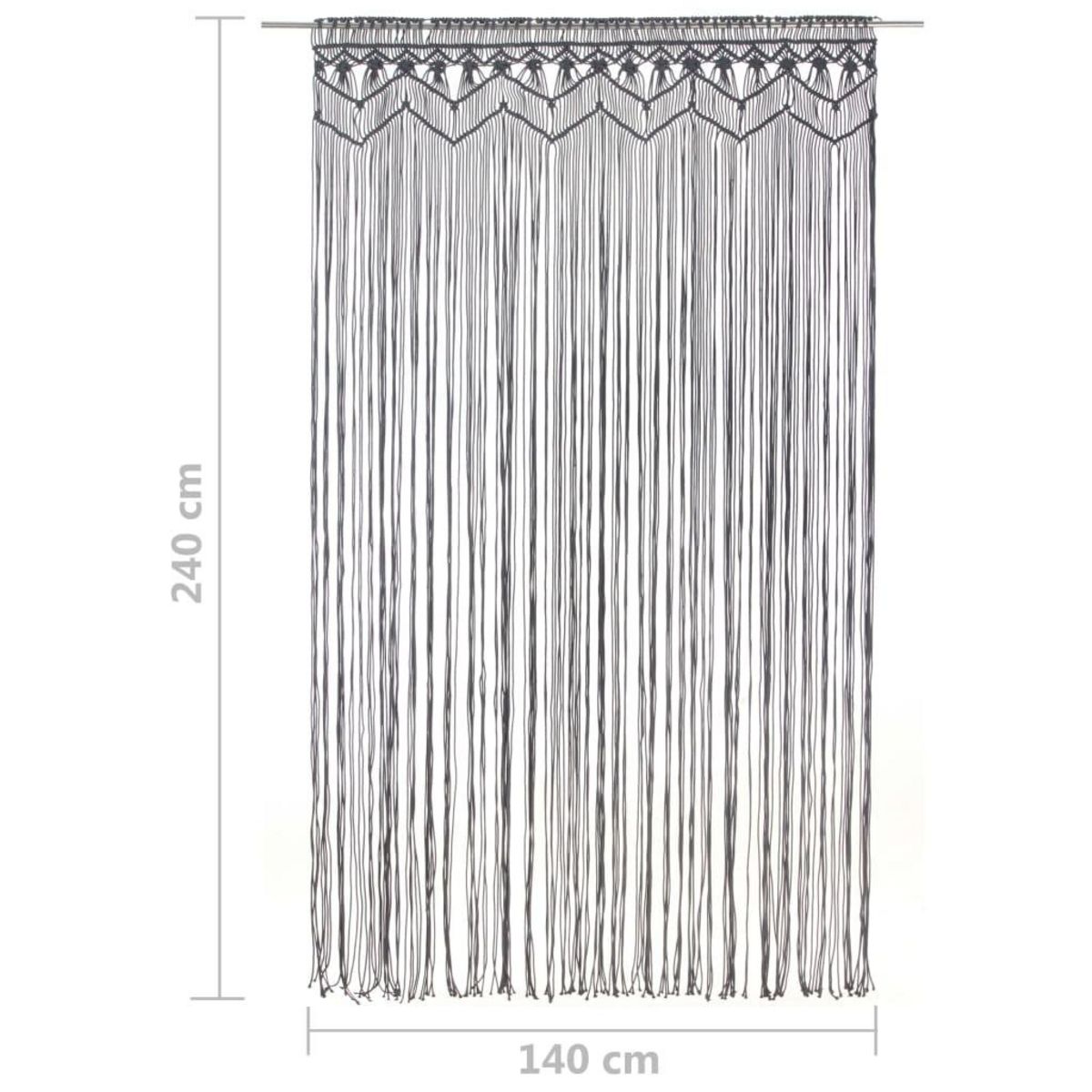 VIDAXL Rideau en macrame Anthracite 140x240 cm Coton