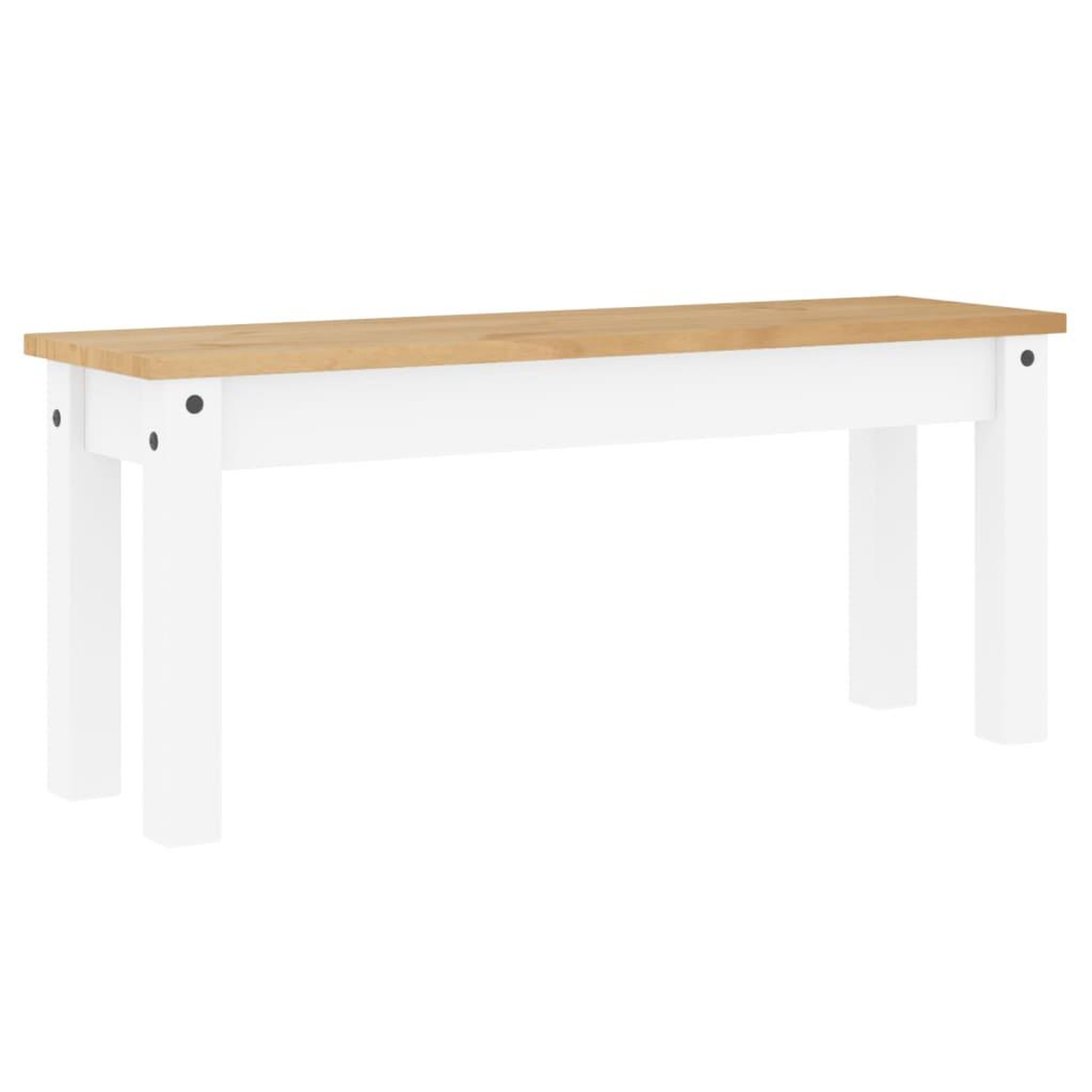 Voir la diapositive 2 : VIDAXL Banc a manger Panama blanc 105x30x45 cm bois massif de pin