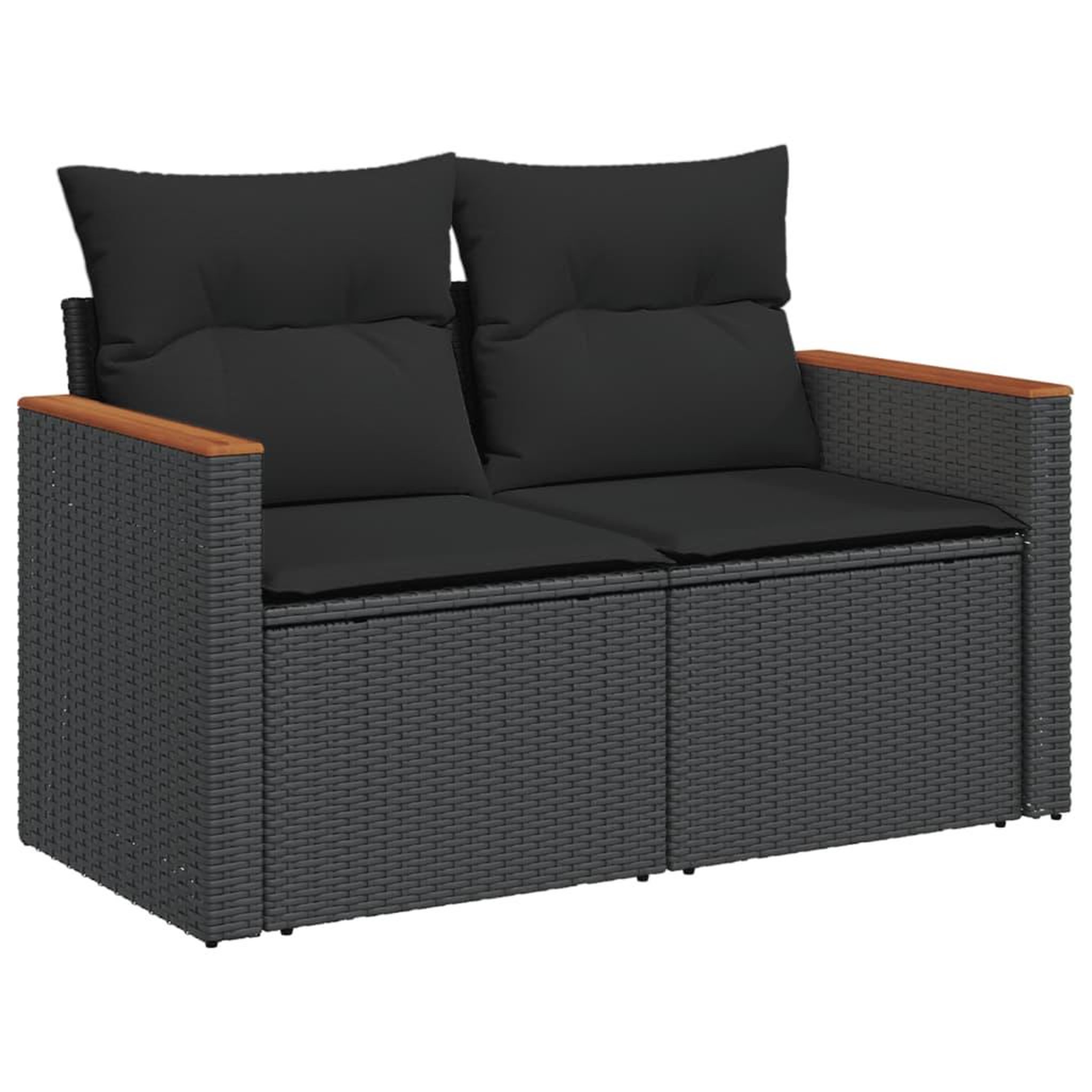 Voir la diapositive 3 : VIDAXL Salon de jardin avec coussins 14 pcs noir resine tressee
