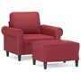 Voir la diapositive 2 : VIDAXL Fauteuil avec repose-pied Rouge bordeaux 60 cm Similicuir