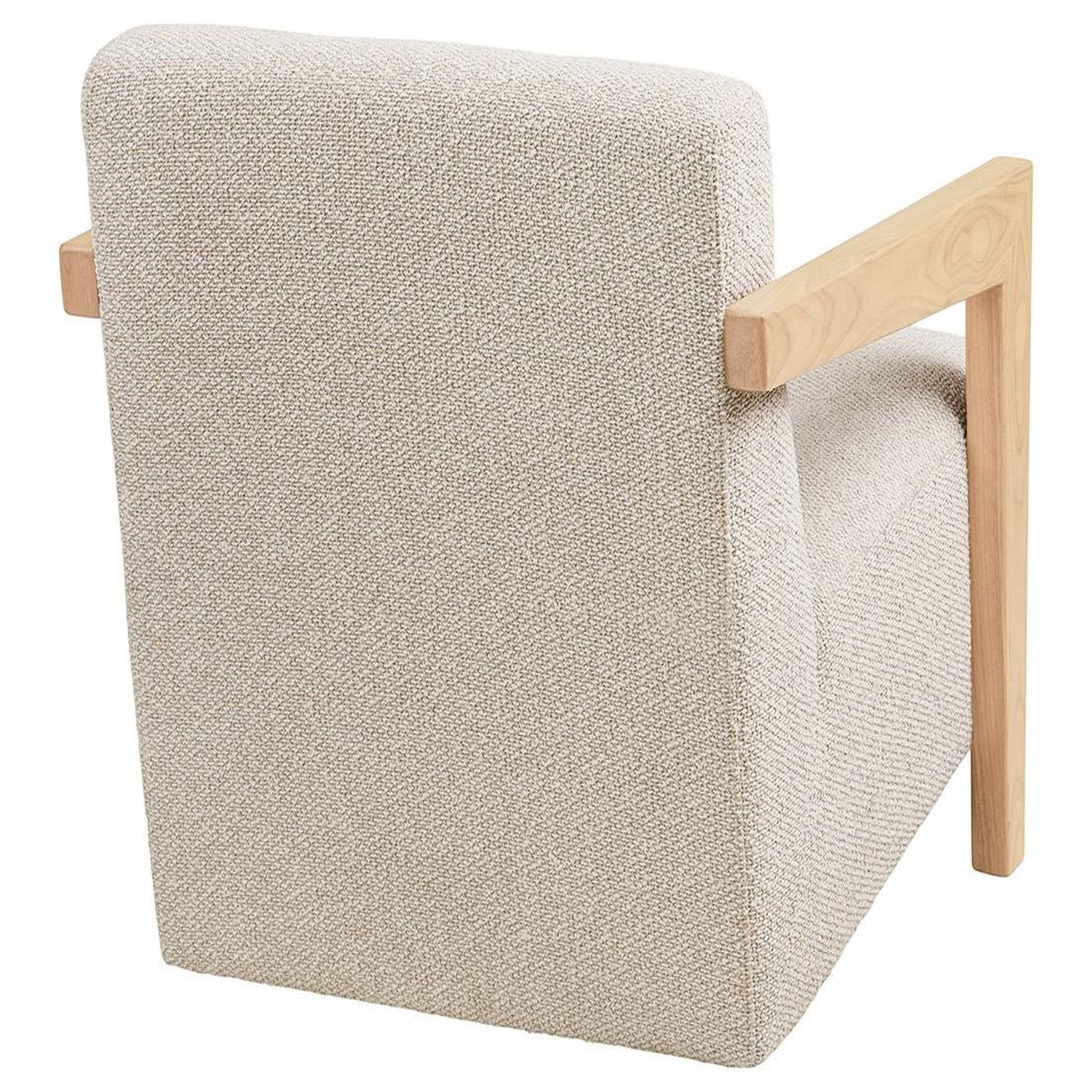 Voir la diapositive 6 : LISA DESIGN Lola - fauteuil en tissu texturé - accoudoirs en chêne massif fsc  100%