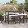 Voir la diapositive 1 : VIDAXL Ensemble de bar de jardin 11 pcs avec coussins noir poly rotin