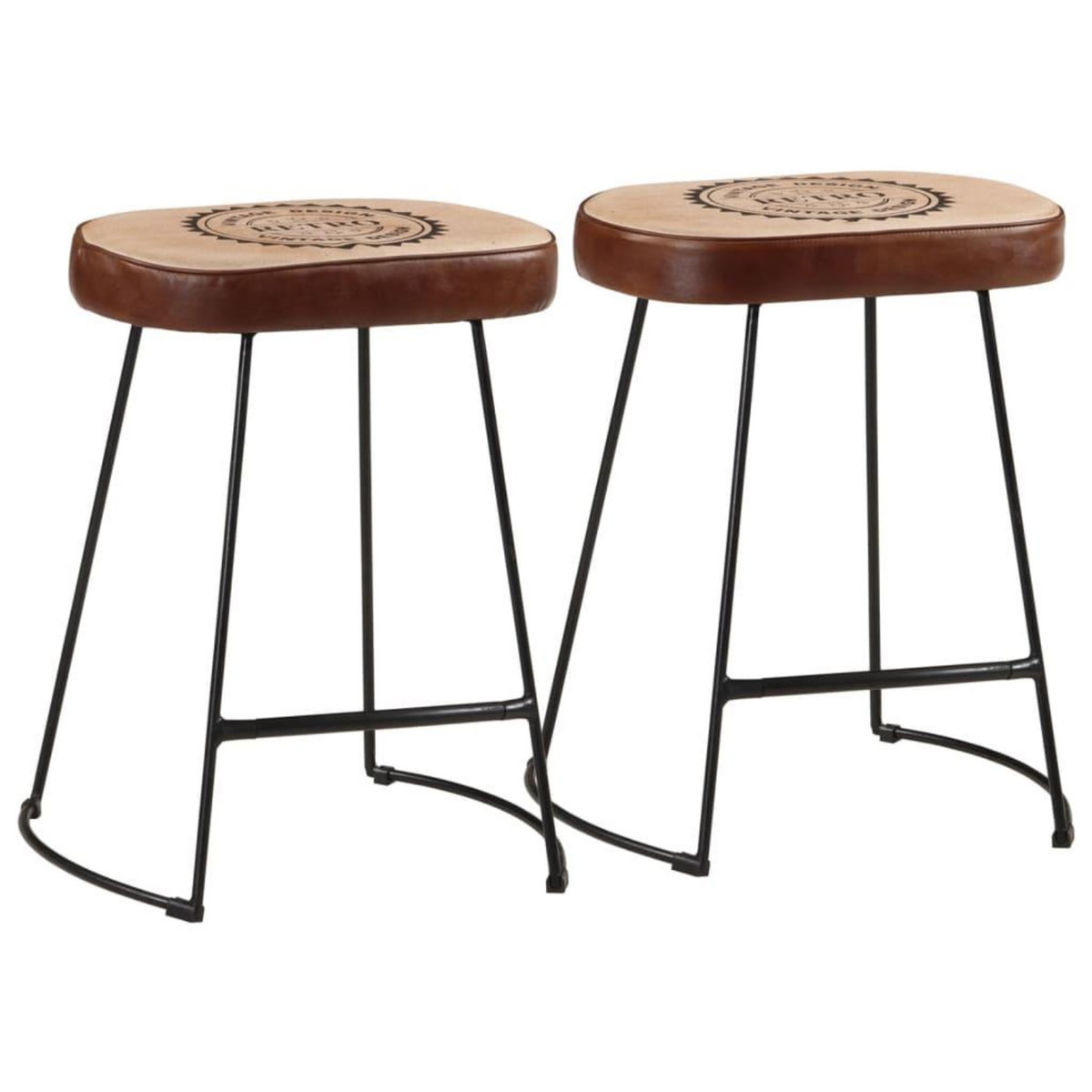 VIDAXL Tabourets de bar lot de 2 marron fonce 40x29,5x53 cm