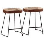 VIDAXL Tabourets de bar lot de 2 marron fonce 40x29,5x53 cm