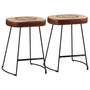 Voir la diapositive 1 : VIDAXL Tabourets de bar lot de 2 marron fonce 40x29,5x53 cm