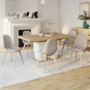 Voir la diapositive 2 : ID MARKET Lot de 6 chaises scandinaves GABY beige en tissu pour salle à manger