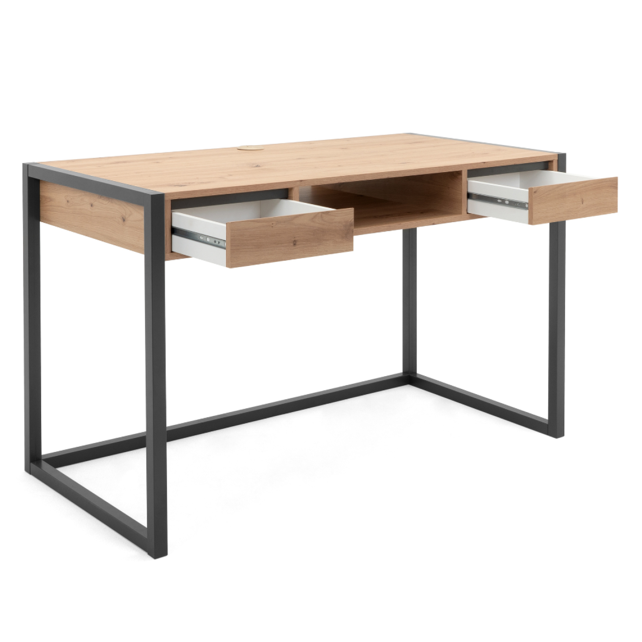 Voir la diapositive 4 : CONCEPT USINE Bureau industriel bois et noir kotor