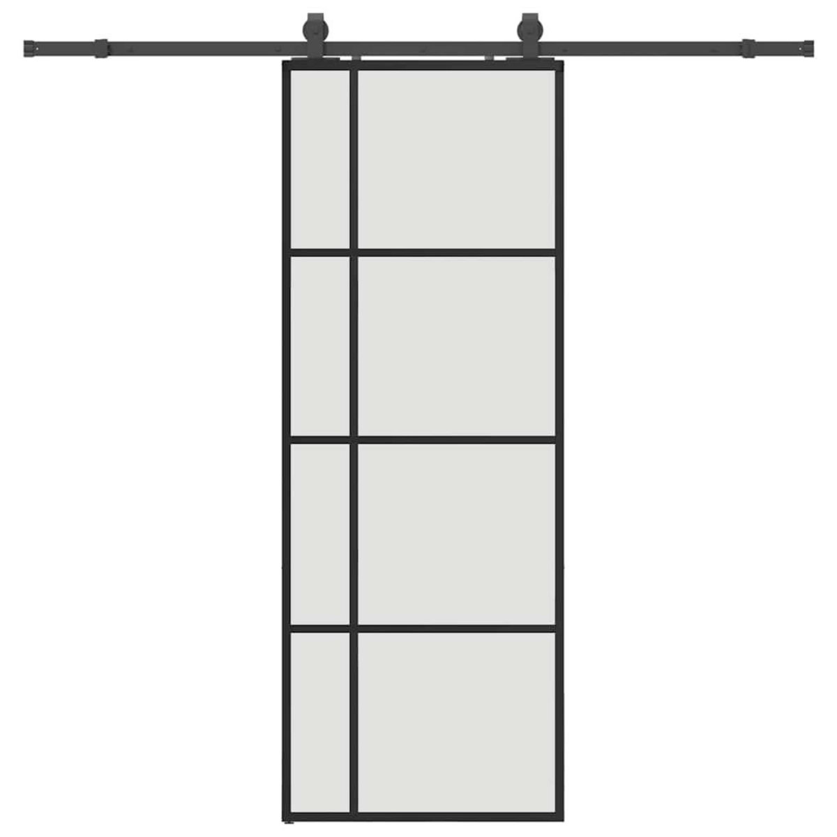 VIDAXL Porte coulissante kit de quincaillerie noir 76x205 cm verre ESG