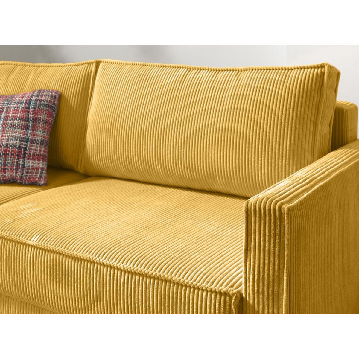 LISA DESIGN Charlie - canapé 3 places convertible avec coffre - en velours côtelé