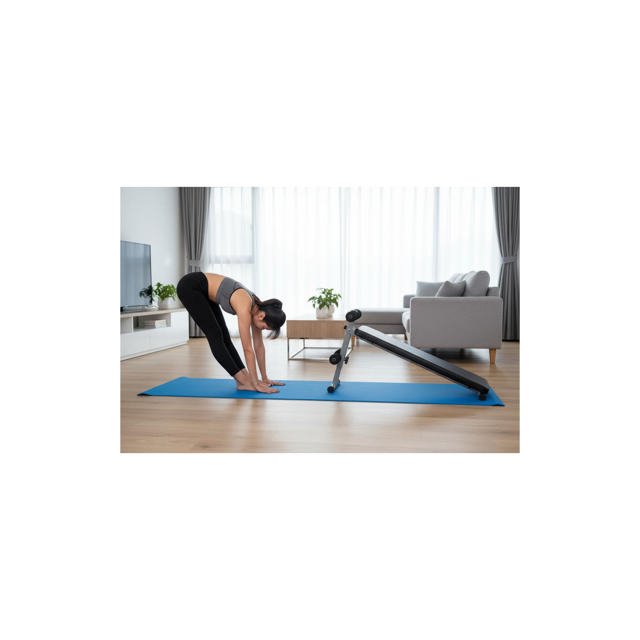Voir la diapositive 4 : O'Fitness Planche à abdominaux - o'fitness - acier renforcé - 3 positions réglables - maison/appartement